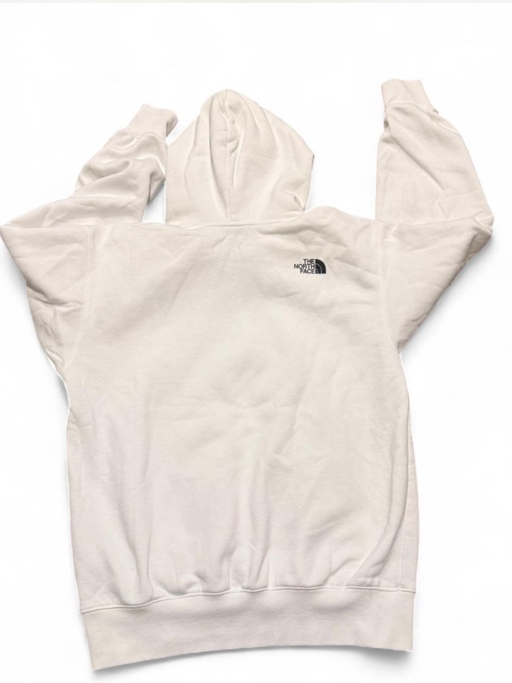 The North Face Cream Pullover Hoodie with Black Chest Logo - Picture 2 of 6